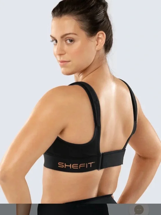 SHEFIT High Impact Ultimate Zip Front Sports Bra Black Size 2Luxe - Picture 4 of 15